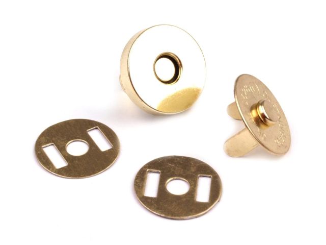 Magnetické zapínanie Ø18 mm zlaté - 5 sada