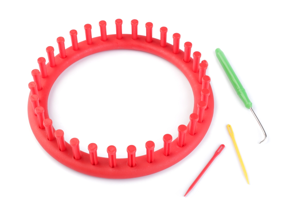 Plastový rámik na pletenie tunelov, šálov, čiapok v priemere 19 cm- sada