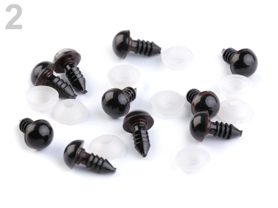Oči s poistkou Ø10 mm- 10 sada (10 očí)