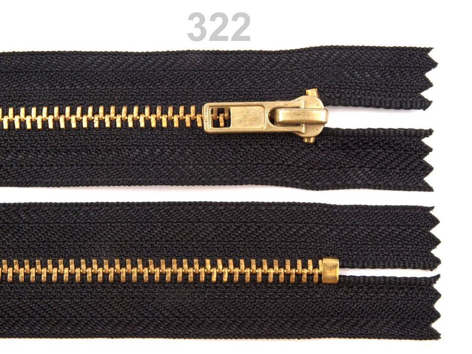 Kovový zips šírka 4 mm dĺžka 10 cm nohavicový - 1 ks