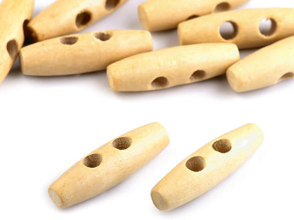 Drevený gombík oliva 12x40 mm - 10 ks