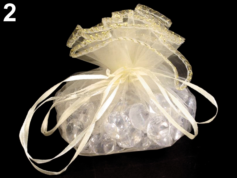 Darčekové vrecúško Ø32 cm organza s lurexom -1 ks