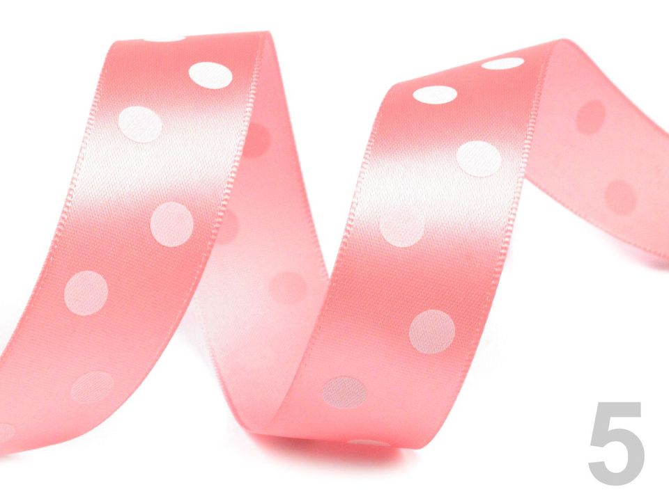 Stuha saténová šírka 22 mm bodky - 2 m
