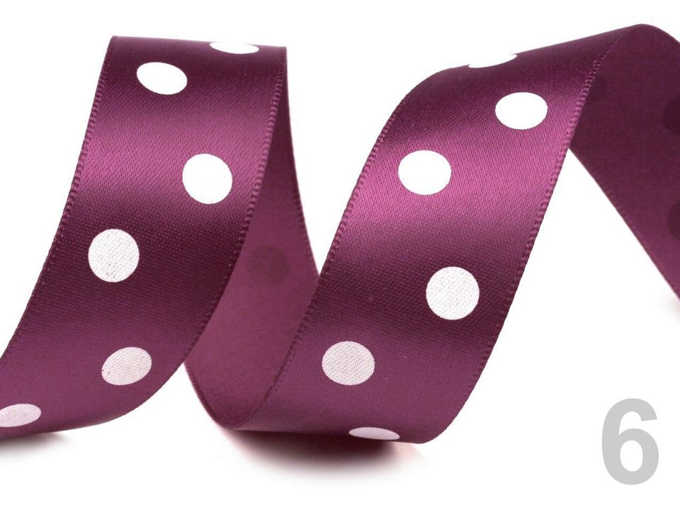 Stuha saténová šírka 22 mm bodky - 2 m