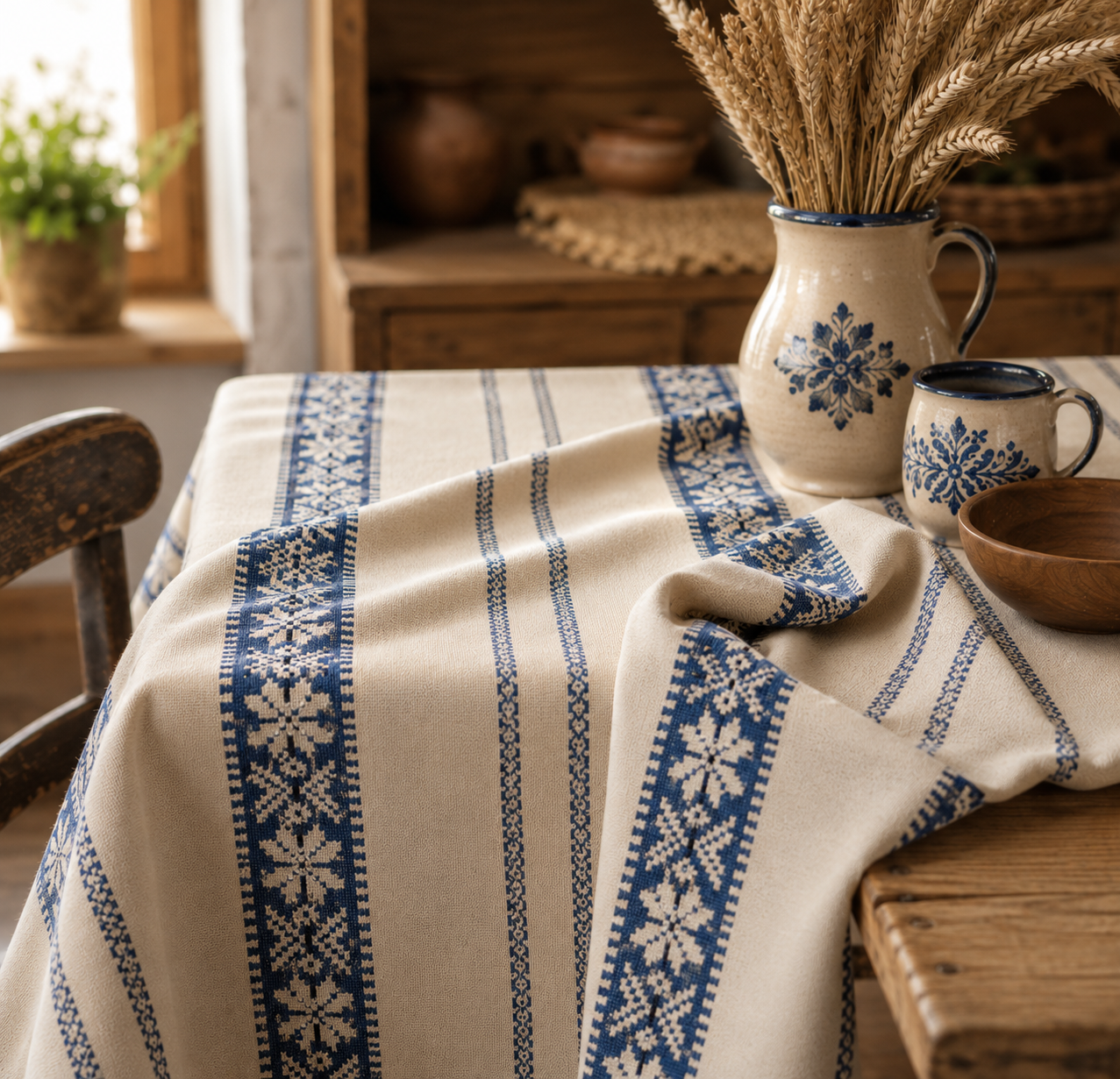 MODRÝ FOLKLÓR NA BIELEJ BAVLNE