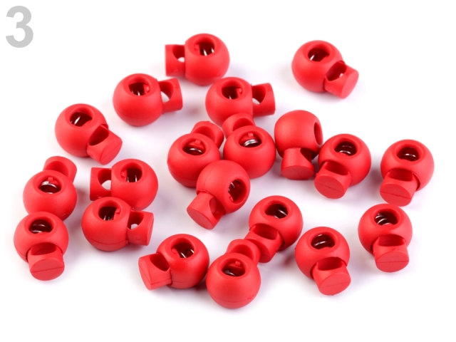 Brzdičky guľaté 15x19 mm – variant 3 červená rumelka – 10 ks