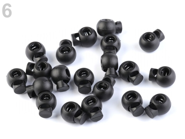 Brzdičky guľaté 15x19 mm – variant 6 čierna – 10 ks