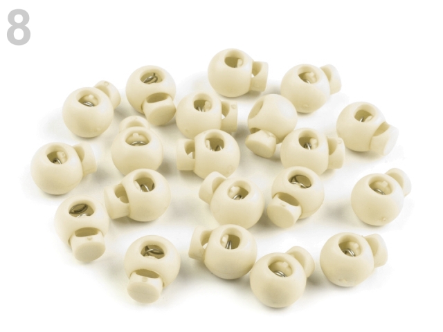 Brzdičky guľaté 15x19 mm – variant 8 krémová najsv. HTP 2 – 10 ks