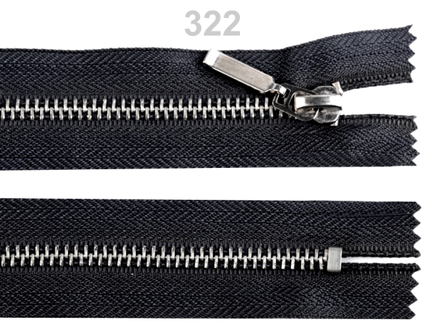 Kovový zips šírka 6 mm dĺžka 14 cm (jeansový) - 1 ks