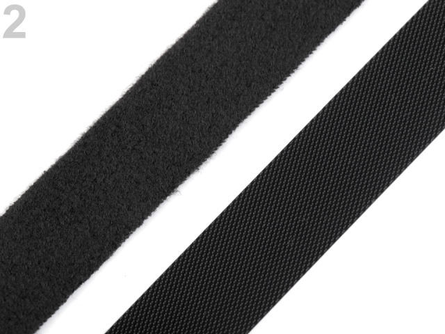 Nízkoprofilový suchý zips háčik + plyš šírka 20 mm jemný - 1 m