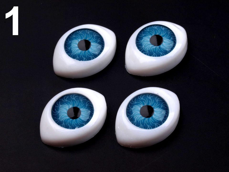 Oči nalepovacie 12x17mm výška 6mm - 2ks