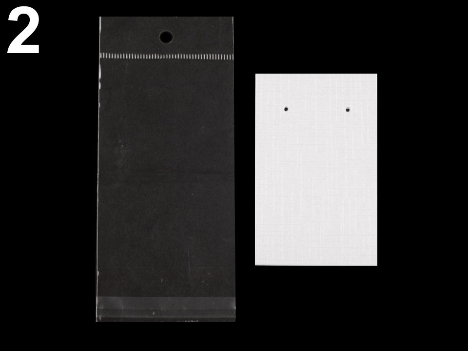 Karta na náušnice s visačkou a sáčikom 50x80 mm - 20 kusov