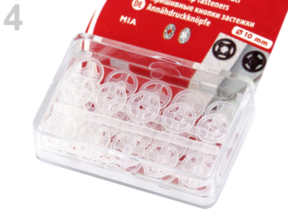 Plastové patentky Ø10 mm na blistre 