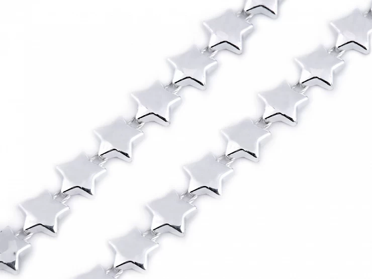 Reťaz - hviezdy šírka 10 mm vianočné - 1m