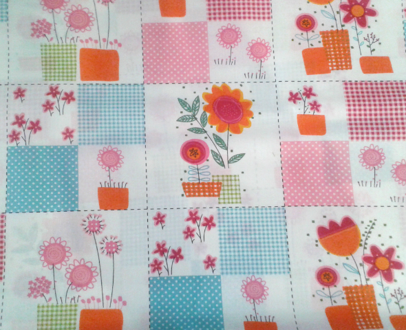 Bavlnená látka Patchwork s kvetmi