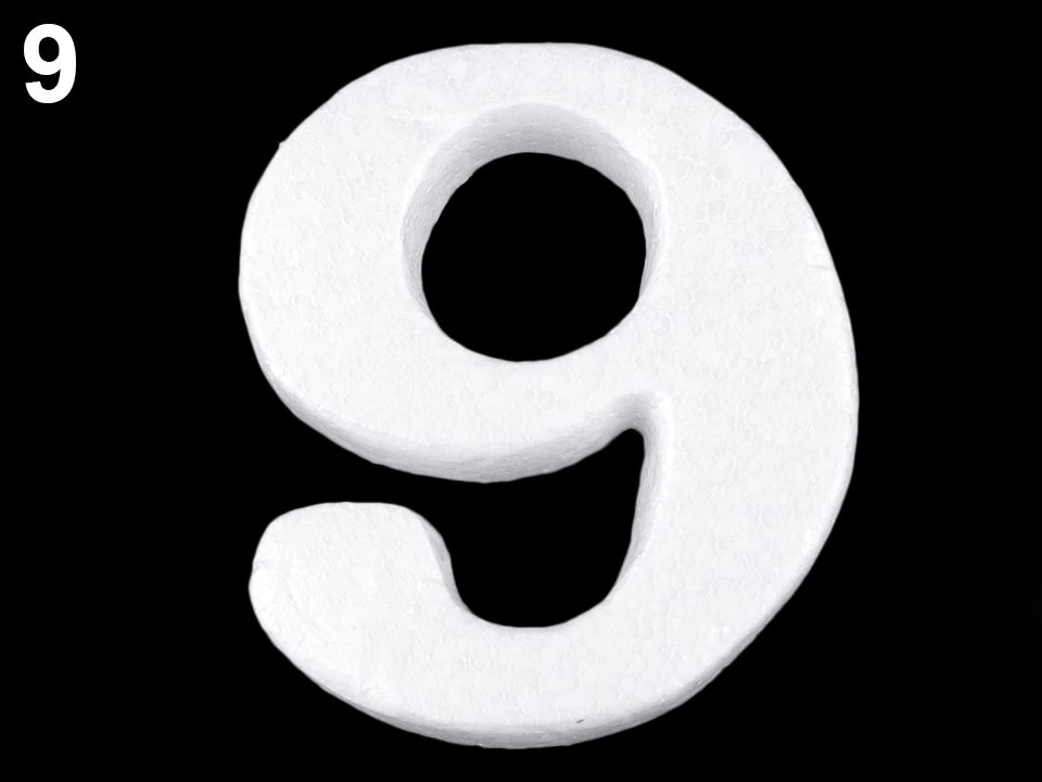 3D číslice výška 14 cm polystyrén - 1ks