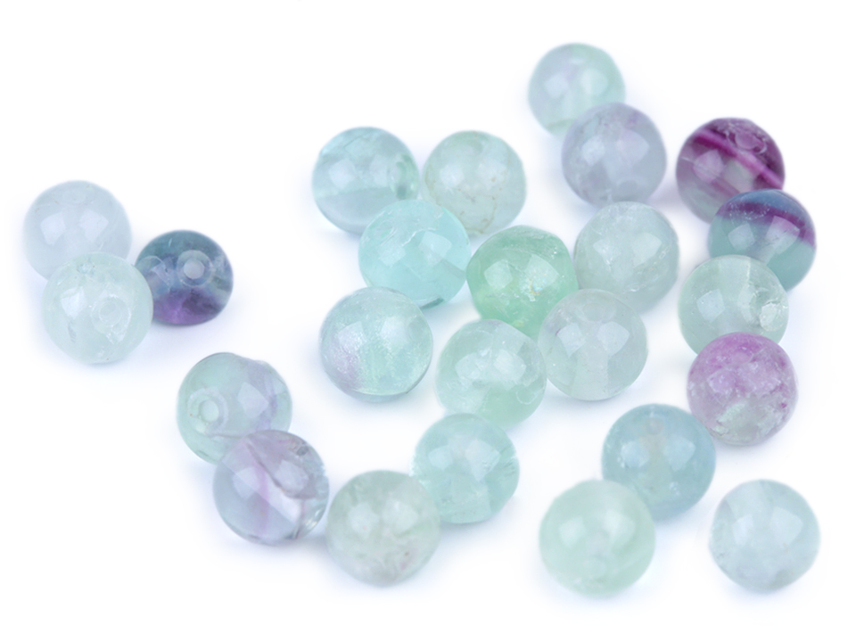Minerálne korálky Fluorit Ø8 mm - 8ks