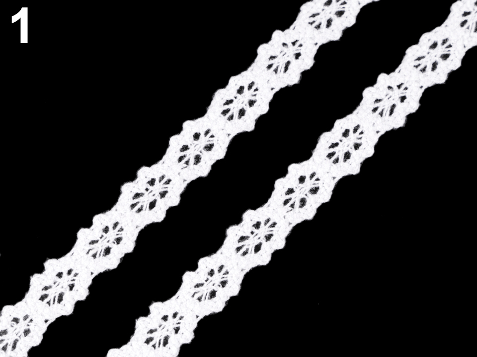 Čipka paličkovaná šírka 12 mm - 1 m