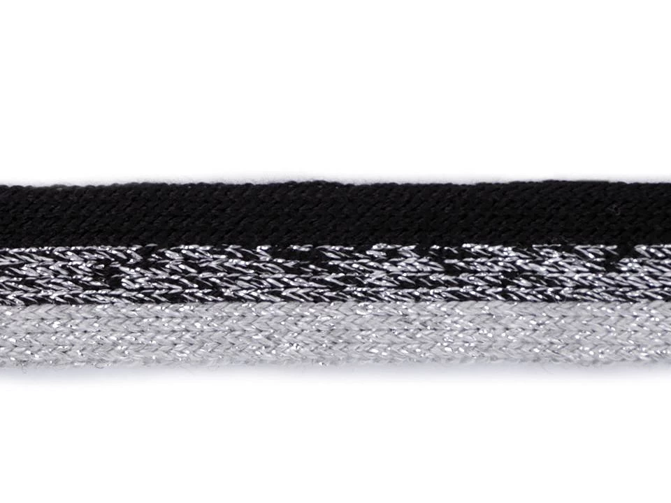 Lampas / odevná stuha s lurexom úpletový šírka 17 mm - 2m