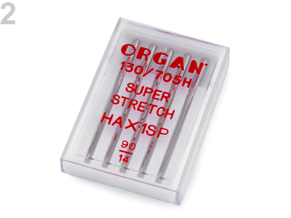 Strojové ihly Super stretch 90 Organ- 1 krabička