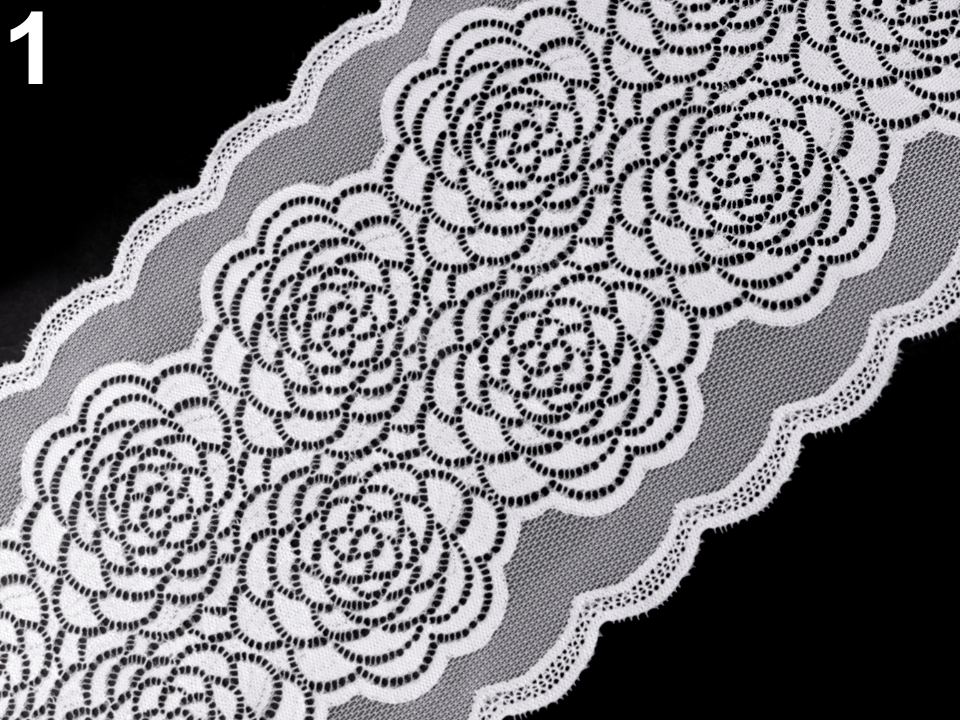 Elastická čipka / vsádka / behúň šírka 20 cm - 1 m