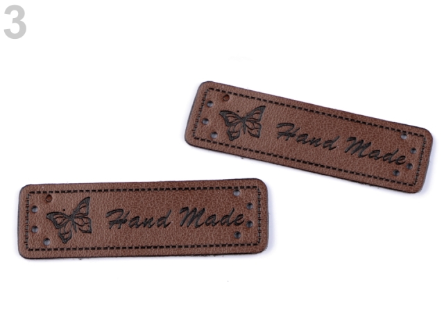 Eko koža ceduľka / ozdoba Handmade 15x50 mm-5 ks