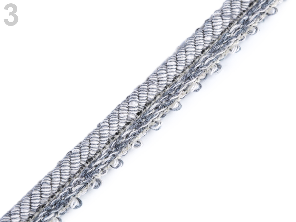 Prámik / paspulka s točenou šnúrou šírka 14 mm - 1 m