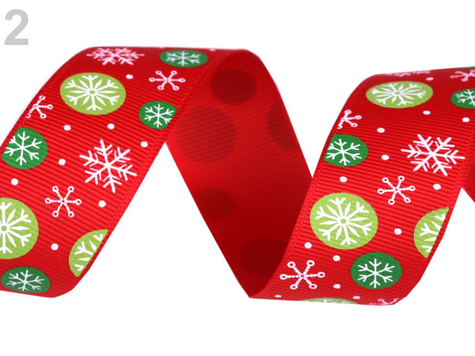 Vianočná rypsová stuha šírka 25 mm - 5 m