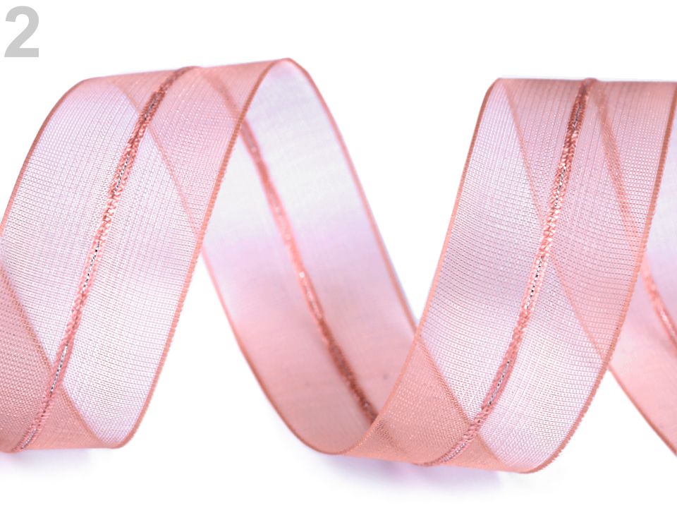 Vianočná monofilová sťahovacia stuha šírka 26 mm s lurexom - 5 m