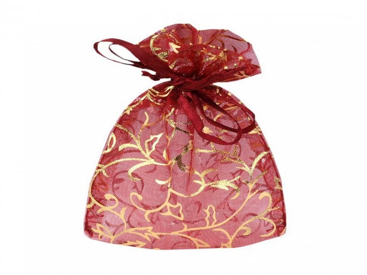 Dačekové vrecúško 7x10 cm organza s lurexom - 5ks