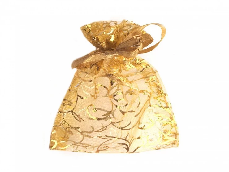 Dačekové vrecúško 7x10 cm organza s lurexom - 5ks