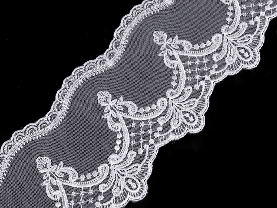 Vyšívaný prámik na monofile šírka 12,5 cm - 1 m