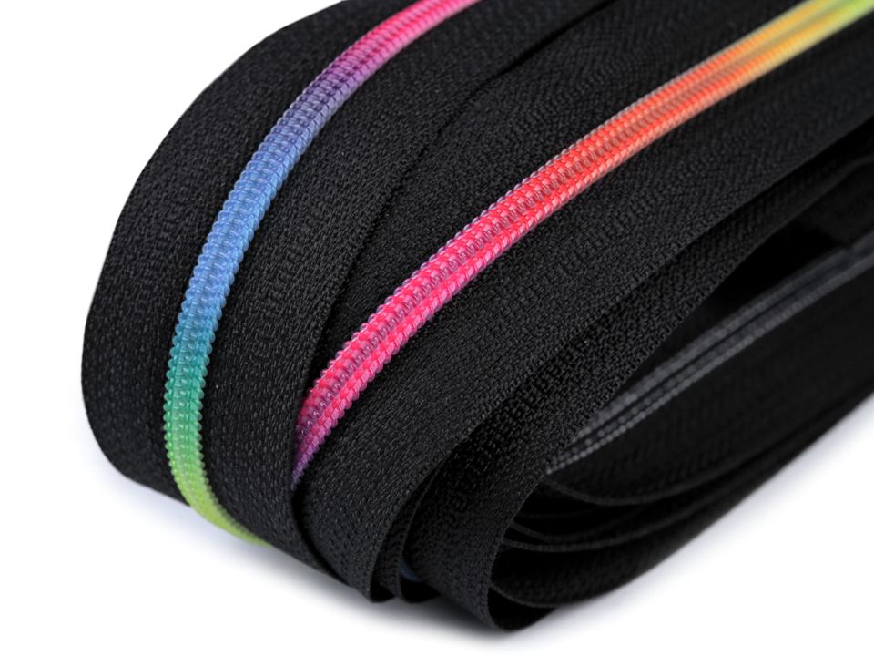 Dúhový zips špirálový šírka 6 mm metráž - 1 m