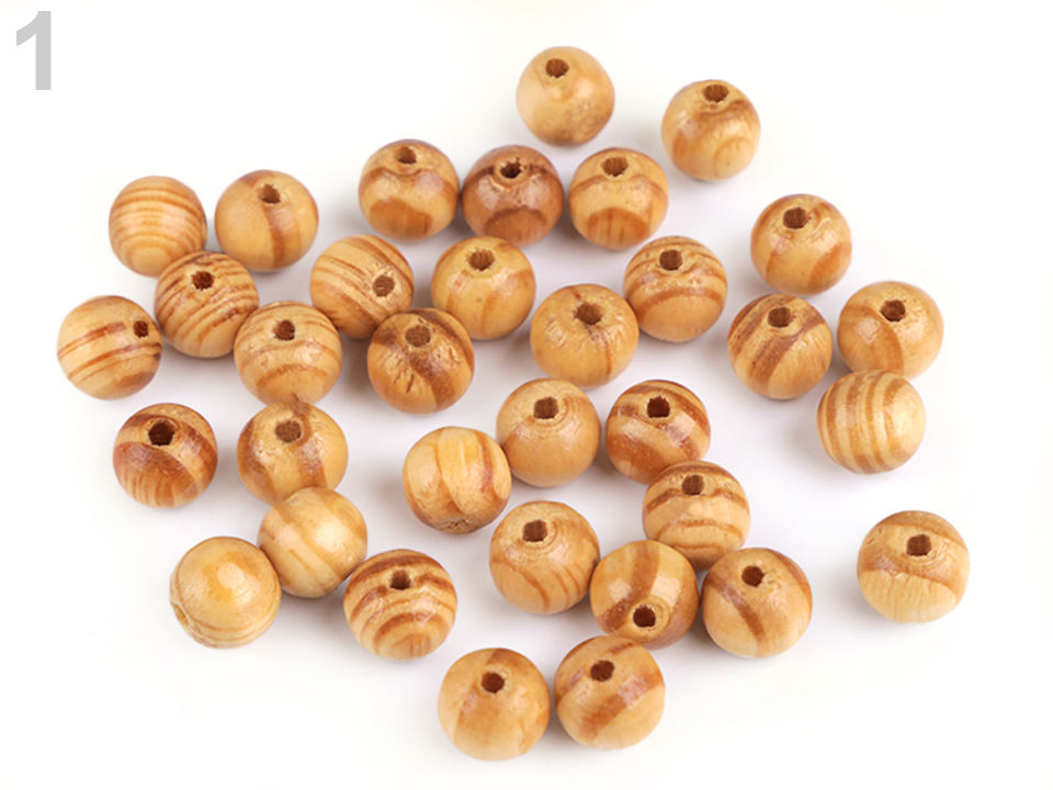 Drevené korálky Strip Ø10 mm - 10 g