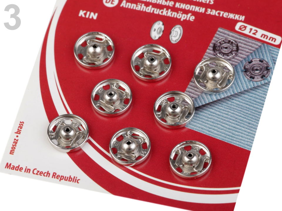 Kovové patentky / stláčacie gombíky - 1 kar.