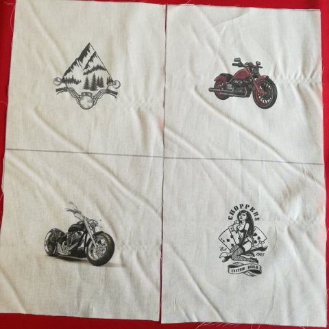 MOTORKÁRSKY MIX NA BIELEJ BAVLNE - PANEL (4 obrázky)