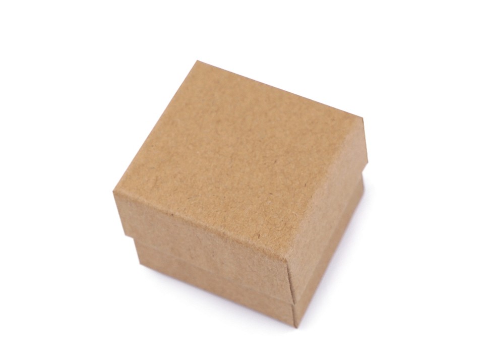 Krabička na šperky natural 5x5 cm - 2 ks