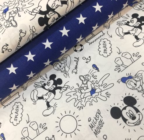 MICKEY MOUSE A DONALD NA BIELEJ BAVLNE
