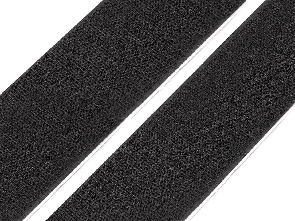 Suchý zips háčik samolepiaci šírka 50 mm čierny - 1 m