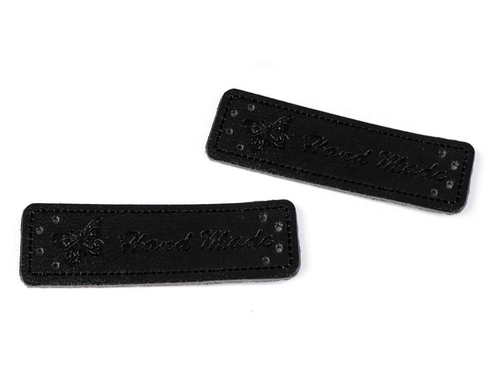 Eko koža ceduľka / ozdoba Handmade 15x50 mm-5 ks