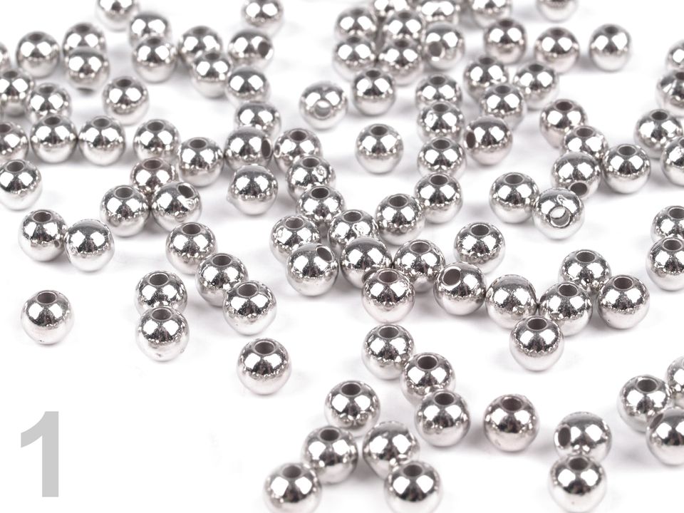 Plastové voskové koráliky / perly Glance Metalic Ø4 mm - 10 g