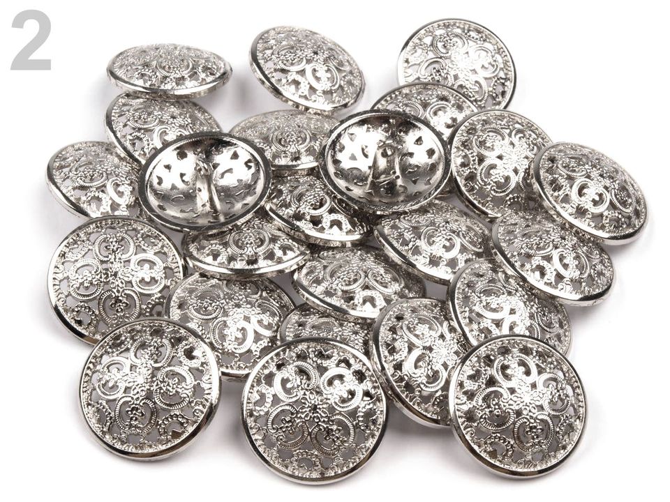 Kovový gombík veľkosť 25,4mm - 5 ks
