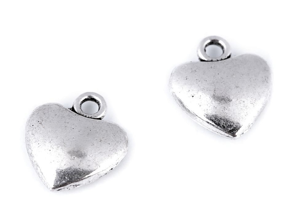 Prívesok srdce 10x12 mm - 5 ks