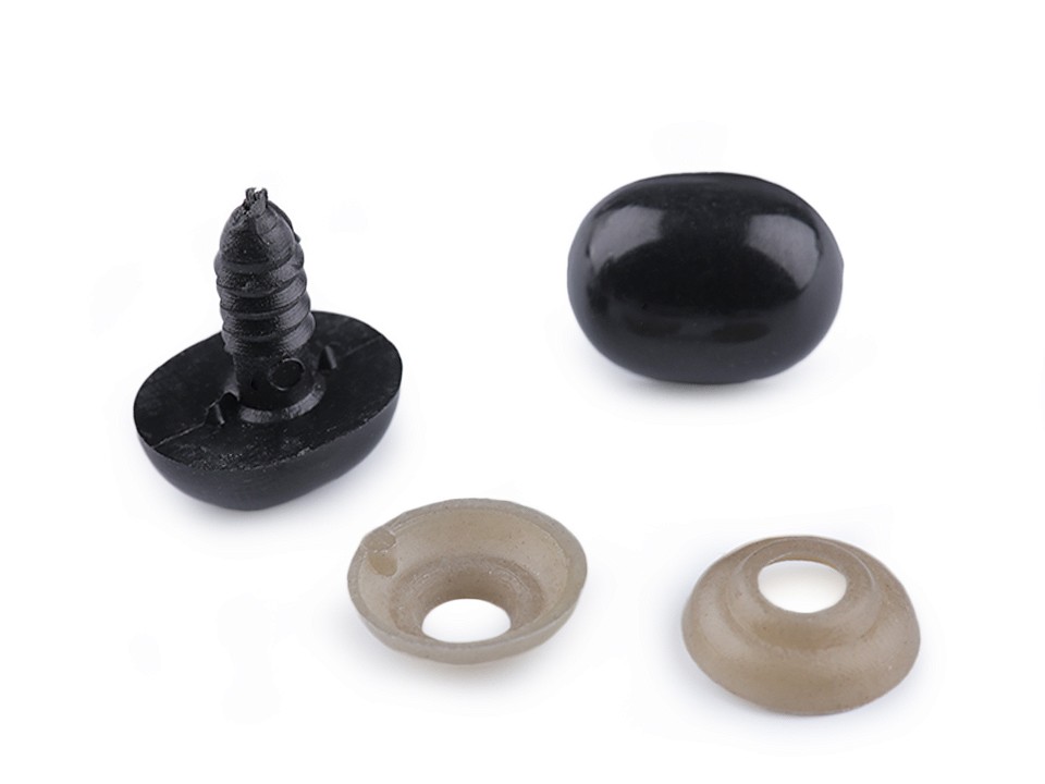 Ňufák / oči s poistkou 13x16 mm- 5sada