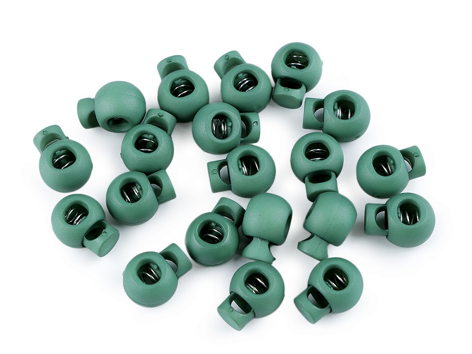 Brzdičky guľaté 15x19 mm – variant 17 zelená smaragdová – 10 ks