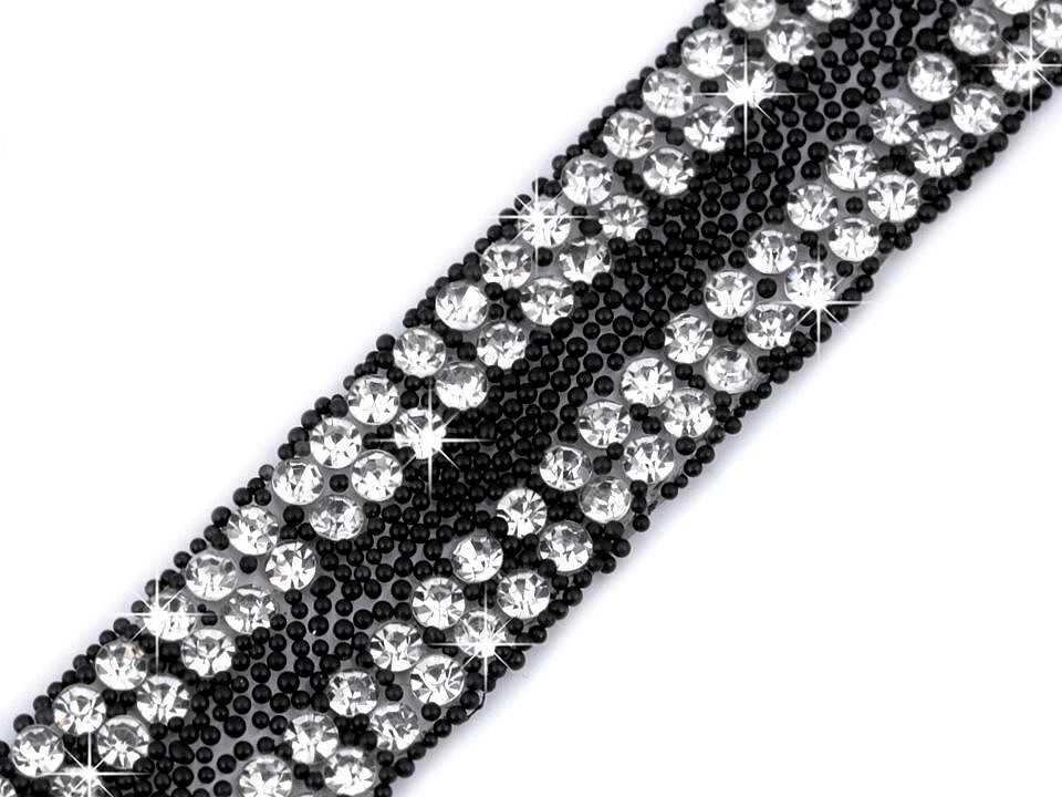 Prámik so sklenenými brúsenými kamienkami šírka 13 mm nažehľovací - 1 m