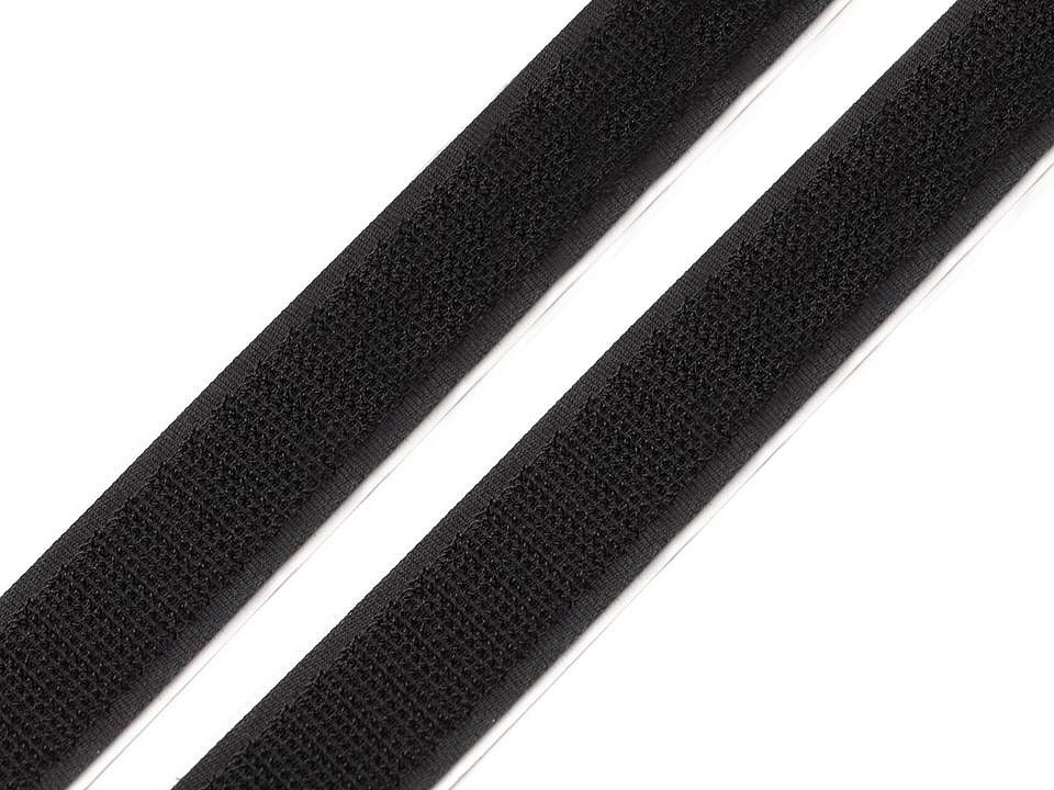 Suchý zips háčik samolepiaci šírka 20 mm čierny - 1 m