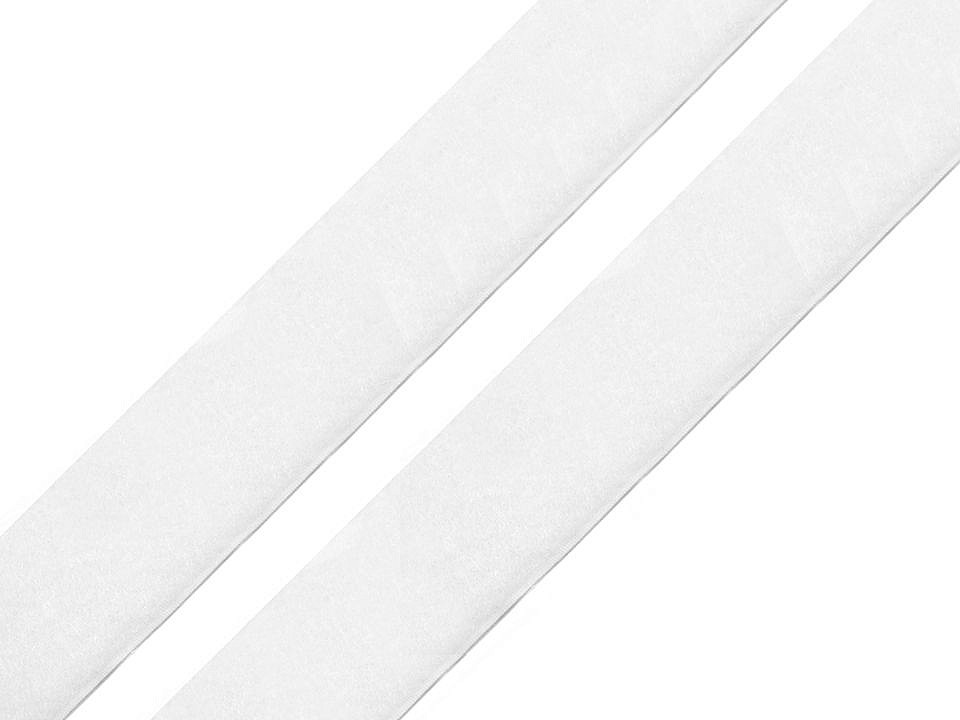 Suchý zips plyš samolepiaci šírka 20 mm biely - 1 m