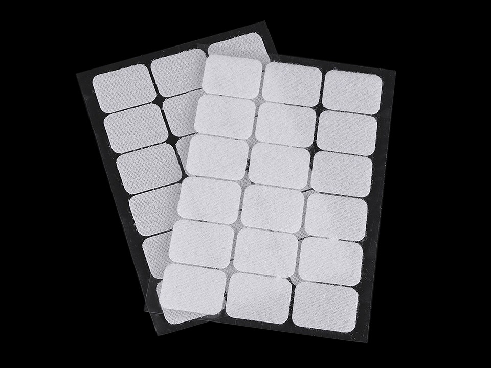 Suchý zips samolepiaci obdĺžniky 25x32 mm - 1 karta