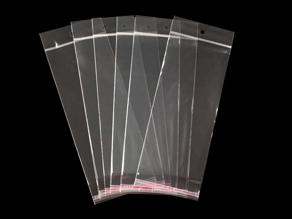 PP vrecko s lepiacou lištou a závesom 8x19,5 cm - 20ks